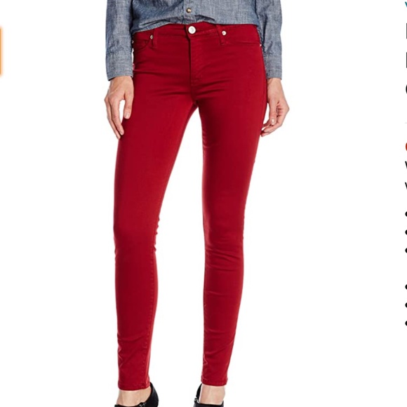 Hudson Jeans Denim - Hudson Nico Midrise Super Skinny, 28, Cinnabar Red